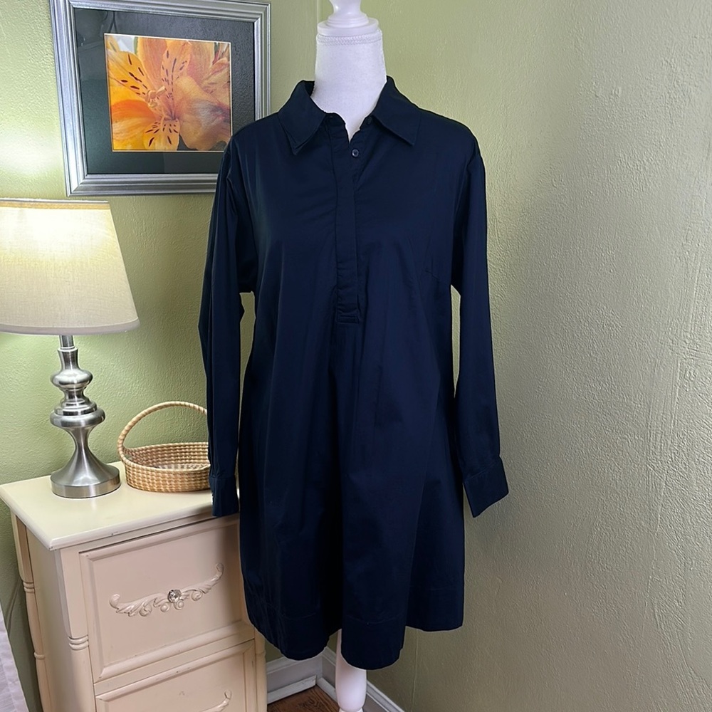 Old Navy Loose Mini Shirt Dress Navy Blue Size Large Petite
